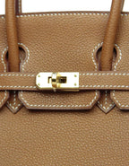 Birkin Gold Tan Togo Leather 25cm Togo calfskin leather Gold accessories