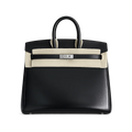 Hermès Birkin 25 Sellier Noir Box Calfskin Silver Hardware