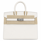 Birkin 25 Sellier 10 Craie Epsom Silver Hardware