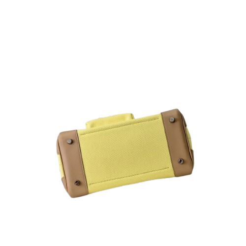 Birkin Cargo 25 Sesame and Lime Yellow Swift Leather Splicing Canvas Bag