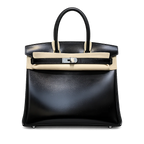 Birkin 30 Sellier in Noir Boxcalf Leather (Palladium Hardware)