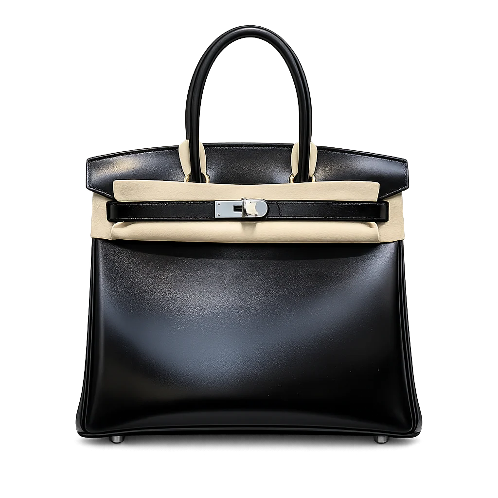 Birkin 30 Sellier in Noir Boxcalf Leather (Palladium Hardware)