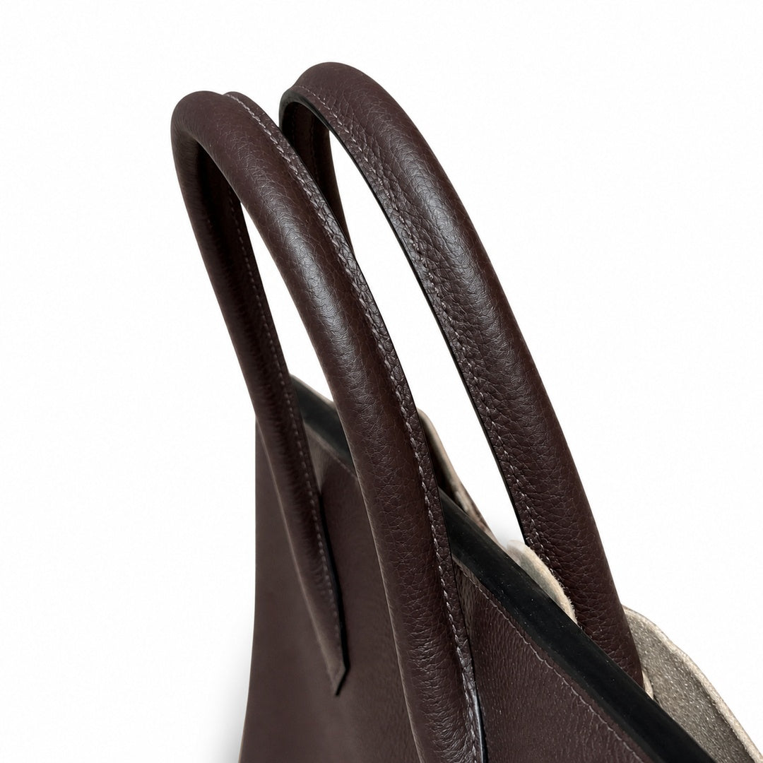 Large Birkin HAC 40cm Men's Tote in Premium Chocolate Brown Togo Cowhide