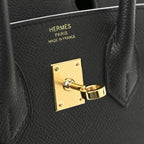 Birkin Sellier 25 Black Epsom Leather Gold Hardware