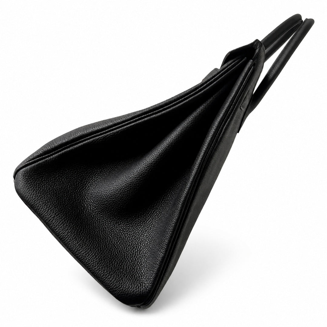 Birkin 40 Retourne in Noir Togo Leather (Palladium Hardware)