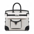 Birkin Cargo 25 Black Leather and Ecru Canvas Multi-Pocket Mini Bag