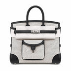 Birkin Cargo 25 Black Leather and Ecru Canvas Multi-Pocket Mini Bag