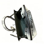 Mini Birkin 20cm Outer Stitching Tote Bag in Two-Tone Snow White Lizard Pattern