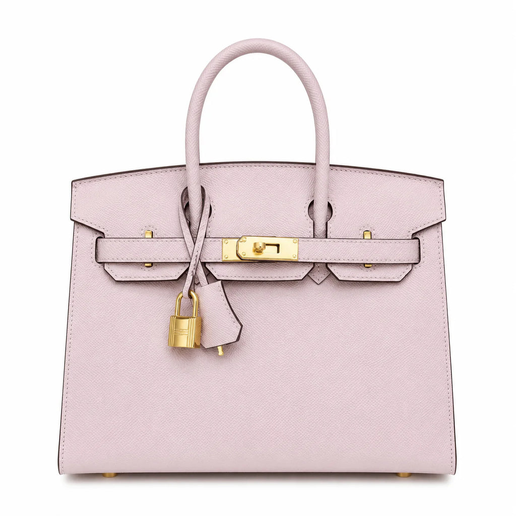 Birkin Style 25/30 Sellier in Rose Sakura Epsom Leather (Gold Hardware)