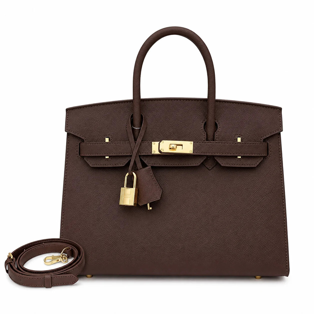 Birkin Style 25/30 Sellier in Chocolat Epsom Leather (Gold Hardware)