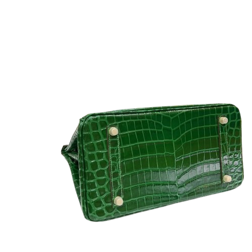 Birkin Emerald Shiny Niloticus Crocodile Gold Hardware
