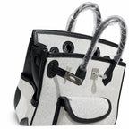 Birkin Cargo 25 Black Leather and Ecru Canvas Multi-Pocket Mini Bag