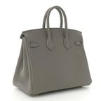 Birkin 25 Gris Meyer crafted from incredibly soft Togo calfskin leather