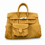 Birkin Cargo 25 in Sesame Toile Goéland and Swift Leather (Palladium Hardware)
