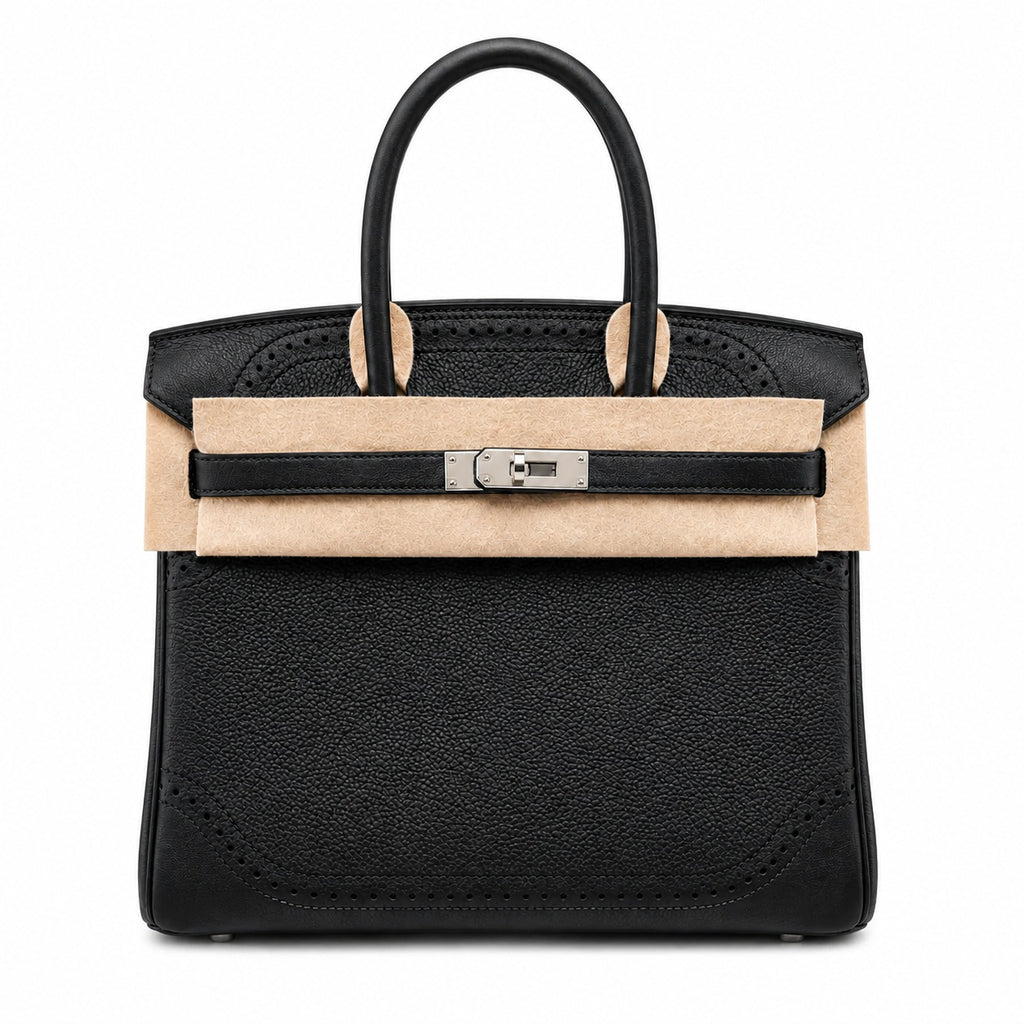 Birkin Ghillies 30 Total Black Leather Top-Handle Bag