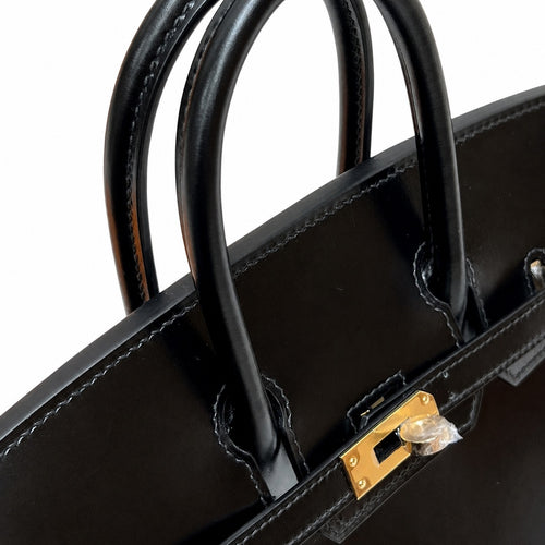 Birkin 25 in Noir Boxcalf Leather (Gold Hardware)
