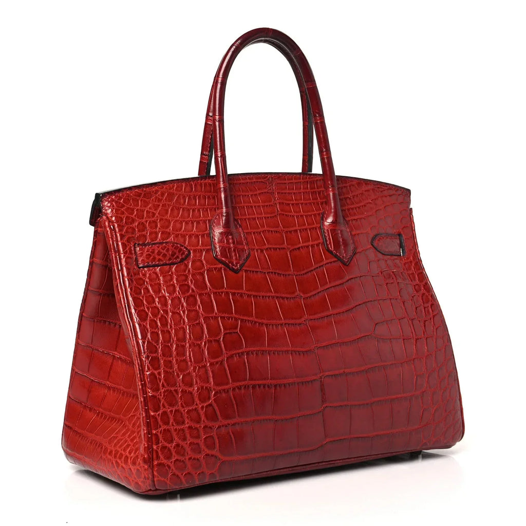 Birkin 30 Rouge Matte Alligator Gold Hardware