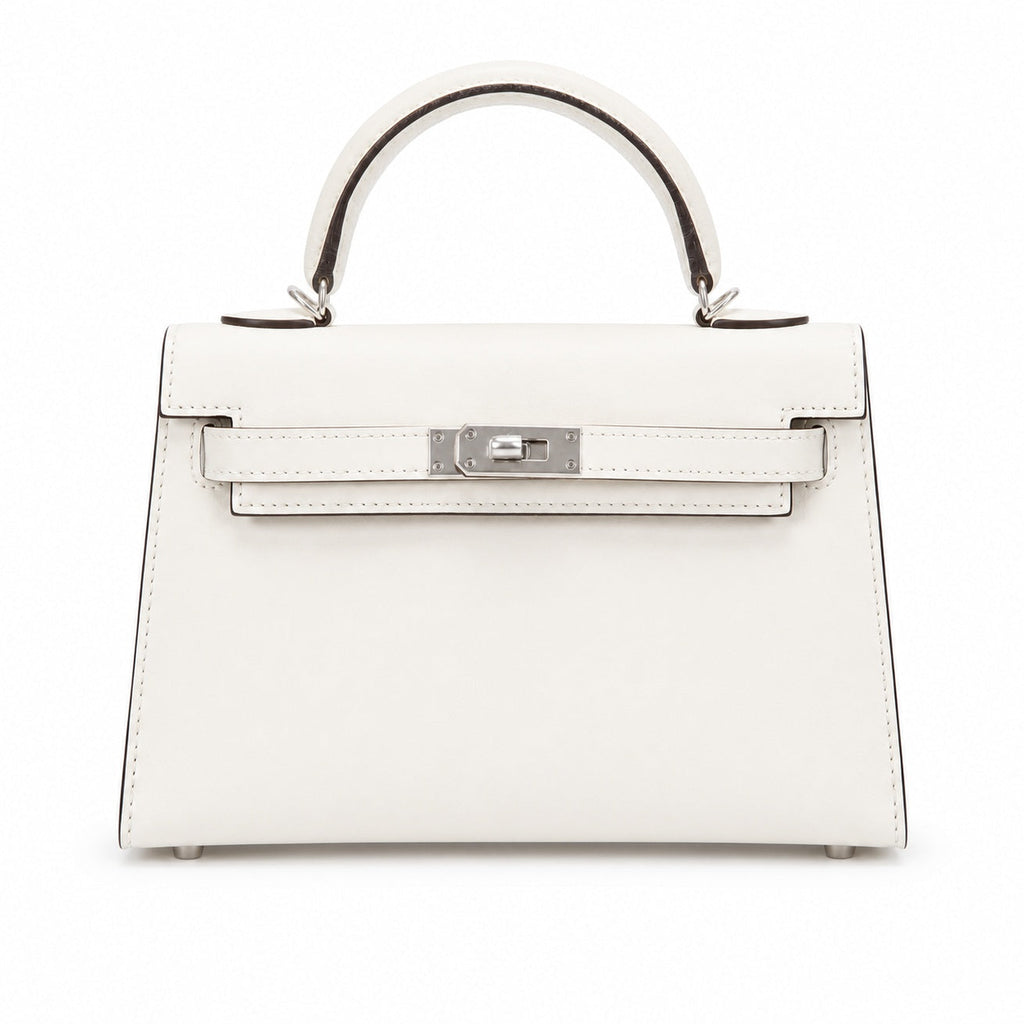 Kelly Sellier 19cm & 22cm & 25cm Craie Box Calf Leather Gold Hardware & Palladium Hardware Women Handbag