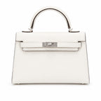 Kelly Sellier 19cm & 22cm & 25cm Craie Box Calf Leather Gold Hardware & Palladium Hardware Women Handbag