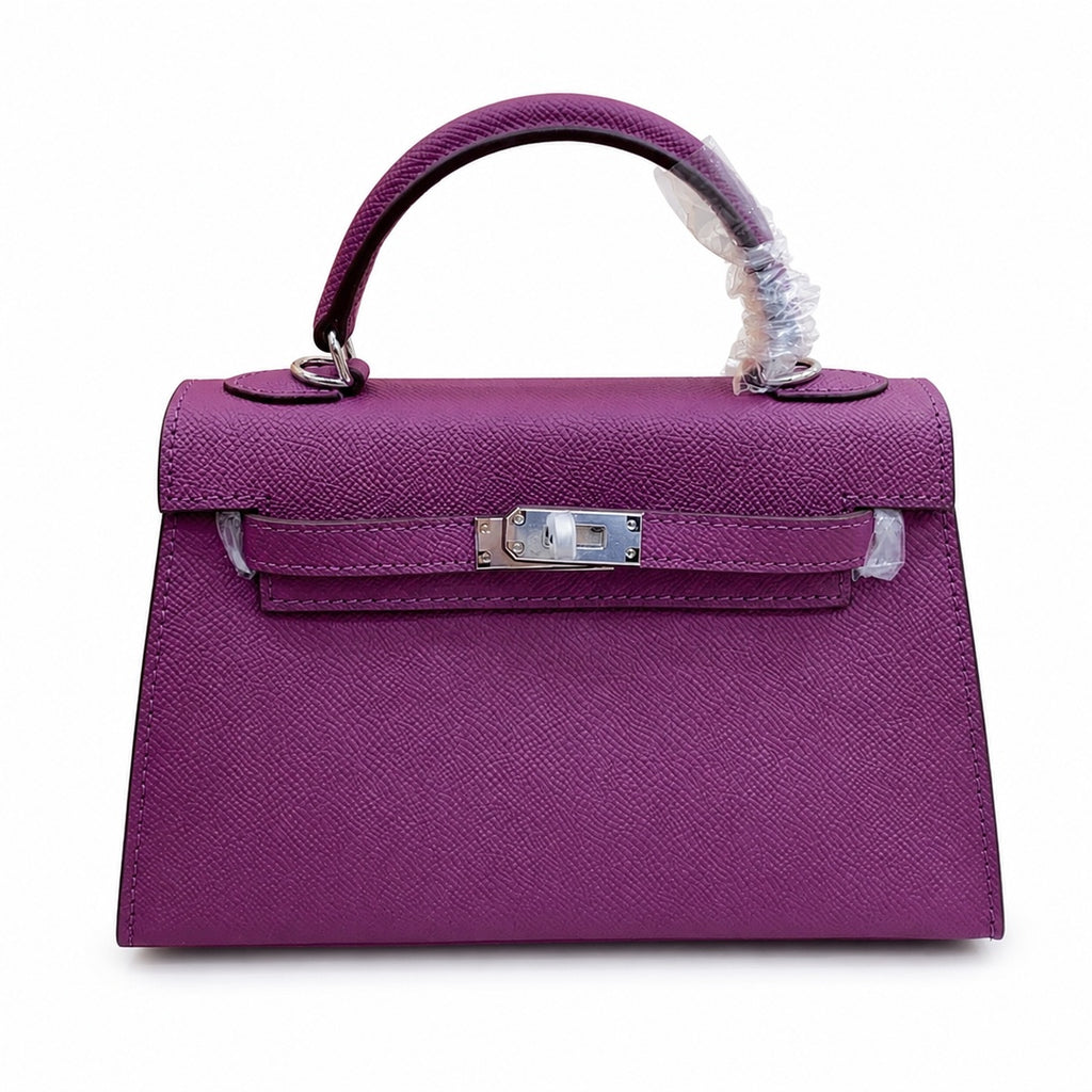 Mini Kelly II Sellier 19cm & 22cm Violet Epsom Leather Palladium Hardware Women Mini Handbag