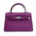 Mini Kelly II Sellier 19cm & 22cm Violet Epsom Leather Palladium Hardware Women Mini Handbag