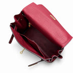 Kelly Sellier 20cm & 25cm & 28cm Rouge H Togo Leather Gold Hardware Women Handbag