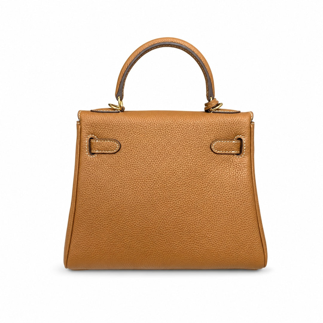 Kelly Sellier 20cm & 25cm & 28cm Gold Togo Leather Gold Hardware Women Handbag