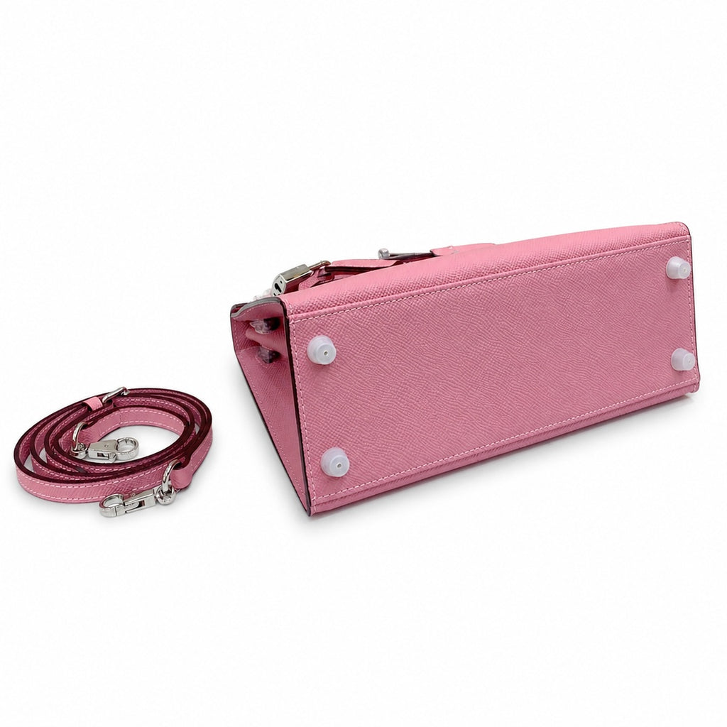 Kelly Sellier 25cm & 28cm Rose Confetti Epsom Leather Palladium Hardware Crossbody Handbag