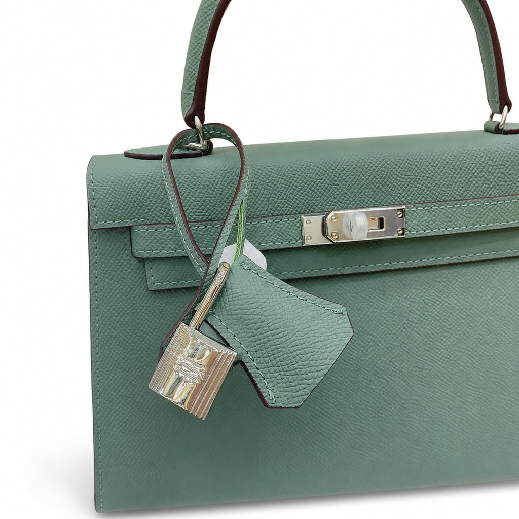 Kelly Sellier 25cm & 28cm Vert Cypress Epsom Leather Palladium Hardware Commute Shoulder Handbag