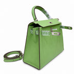 Kelly Sellier 25cm & 28cm Vert Pistache Epsom Leather Palladium Hardware Crossbody Handbag