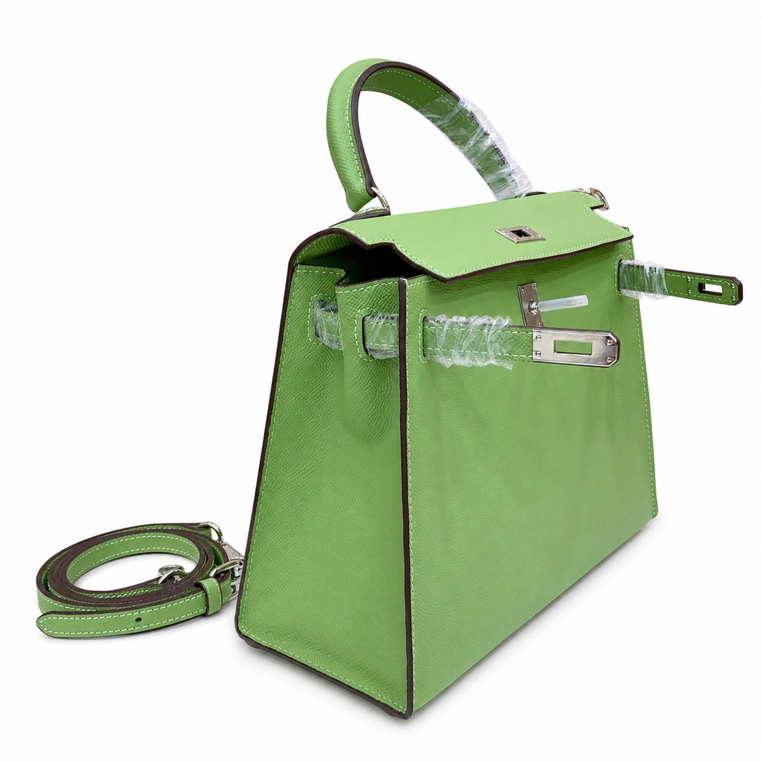 Kelly Sellier 25cm & 28cm Vert Pistache Epsom Leather Palladium Hardware Crossbody Handbag