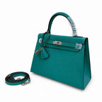 Kelly Sellier 25cm & 28cm Vert Jade Epsom Leather Palladium Hardware Daily Designer Handba