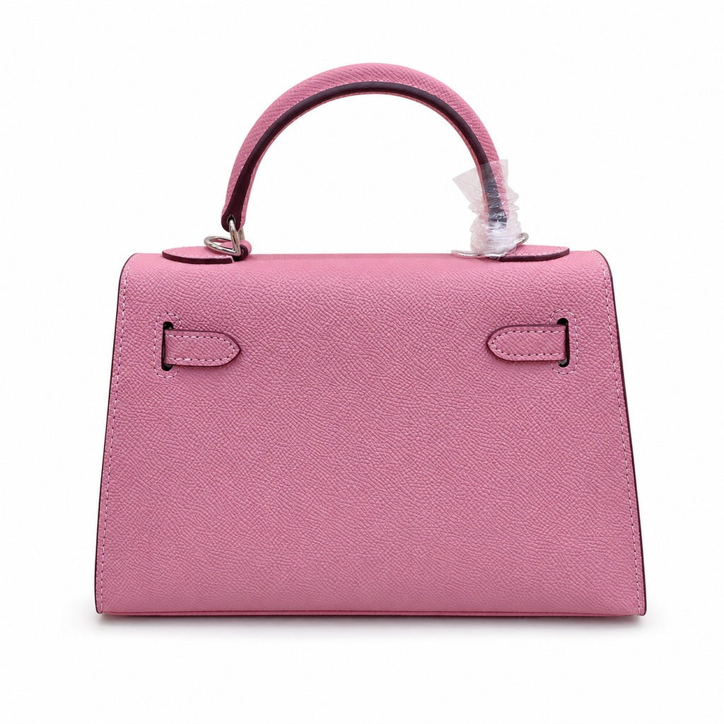 Mini Kelly II Sellier 19cm & 22cm Rose Confetti Epsom Leather Palladium Hardware Women Mini Handbag