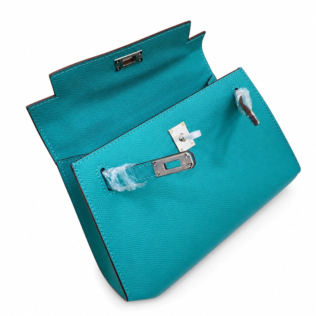 Mini Kelly II Sellier 19cm & 22cm Vert Jade Epsom Leather Palladium Hardware Women Mini Handbag