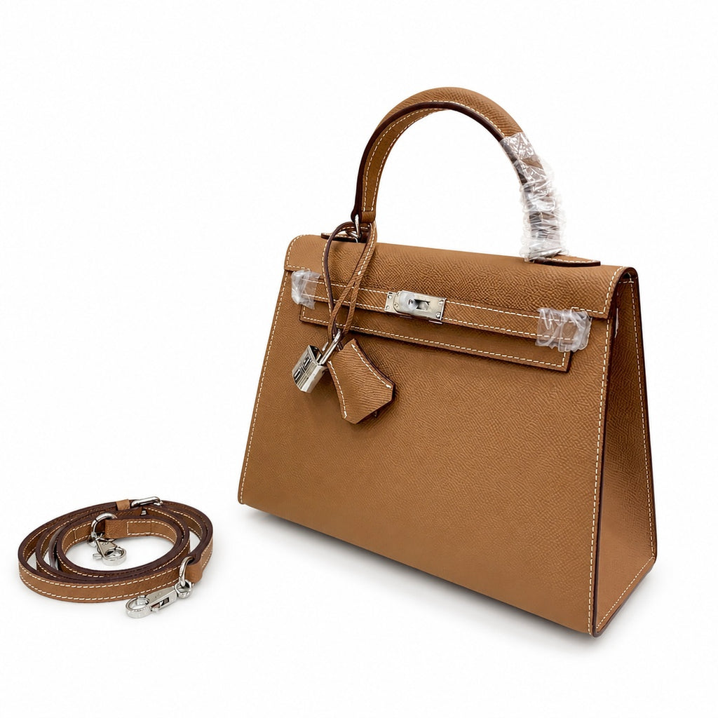 Kelly Sellier 25cm & 28cm Gold Epsom Leather Palladium Hardware Vintage Women Handbag