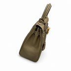 Kelly Sellier 20cm & 25cm & 28cm Etoupe Togo Leather Gold Hardware Women Handbag