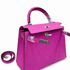 Kelly Sellier 25cm & 28cm Rose Pourpre Epsom Leather Gold Hardware & Palladium Hardware Women Handbag