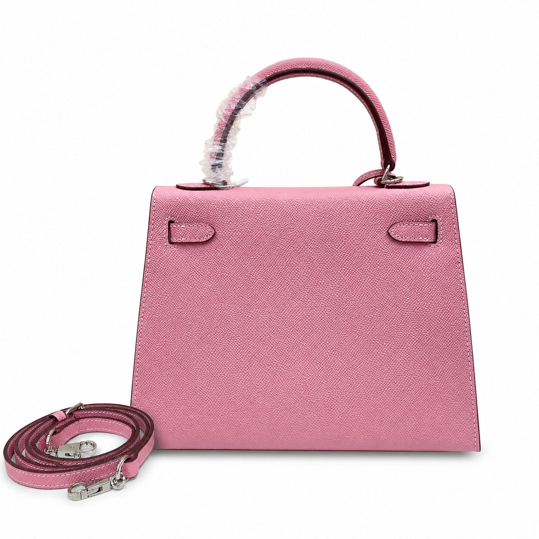 Kelly Sellier 25cm & 28cm Rose Confetti Epsom Leather Palladium Hardware Crossbody Handbag