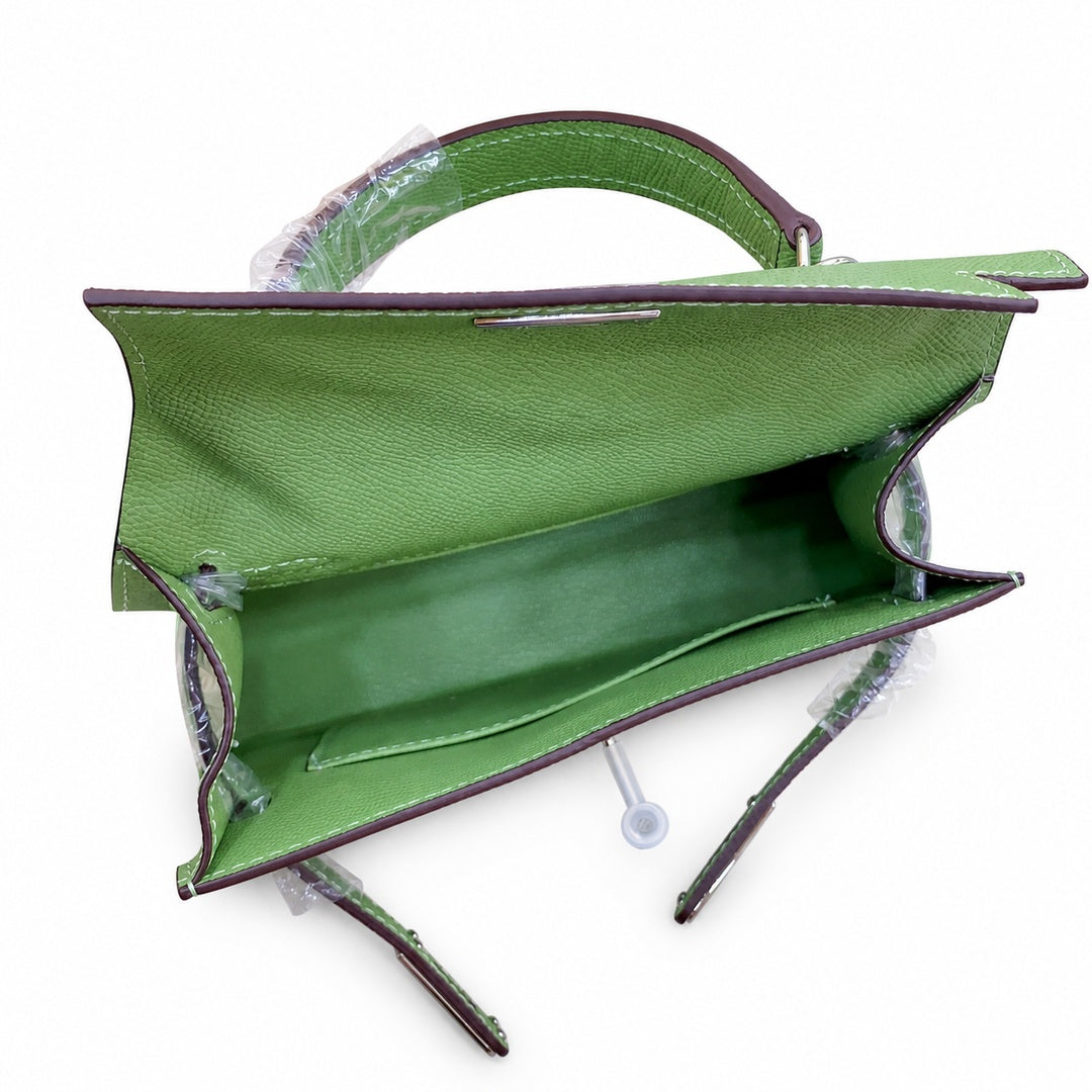 Mini Kelly II Sellier 19cm & 22cm Vert Pistache Epsom Leather Palladium Hardware Women Mini Handbag