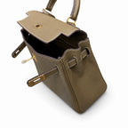 Kelly Sellier 20cm & 25cm & 28cm Etoupe Togo Leather Gold Hardware Women Handbag