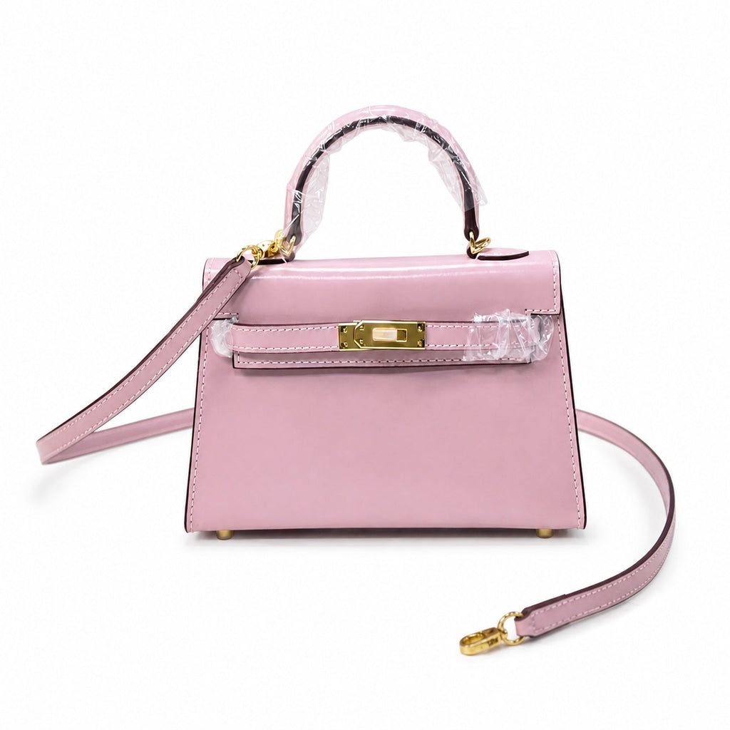 Kelly Sellier 19cm & 22cm & 25cm Rose Sakura Box Calf Leather Gold Hardware & Palladium Hardware Women Handbag