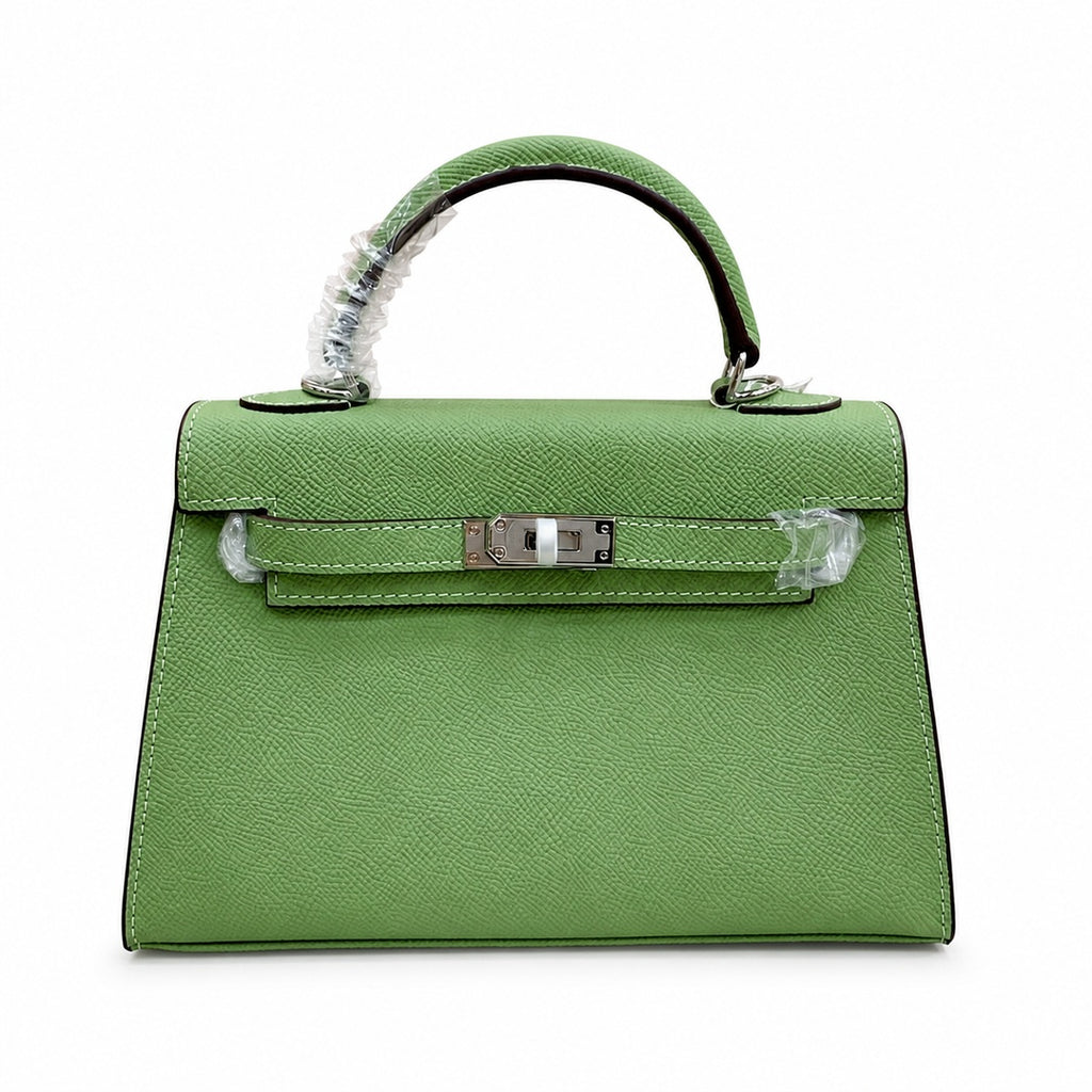 Mini Kelly II Sellier 19cm & 22cm Vert Pistache Epsom Leather Palladium Hardware Women Mini Handbag