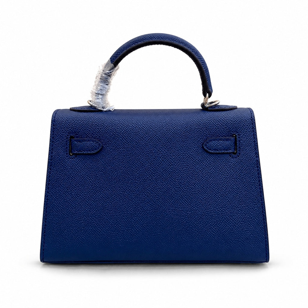 Mini Kelly II Sellier 19cm & 22cm Bleu Nuit Epsom Leather Palladium Hardware Women Mini Handbag