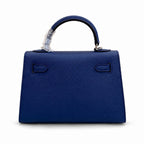 Mini Kelly II Sellier 19cm & 22cm Bleu Nuit Epsom Leather Palladium Hardware Women Mini Handbag