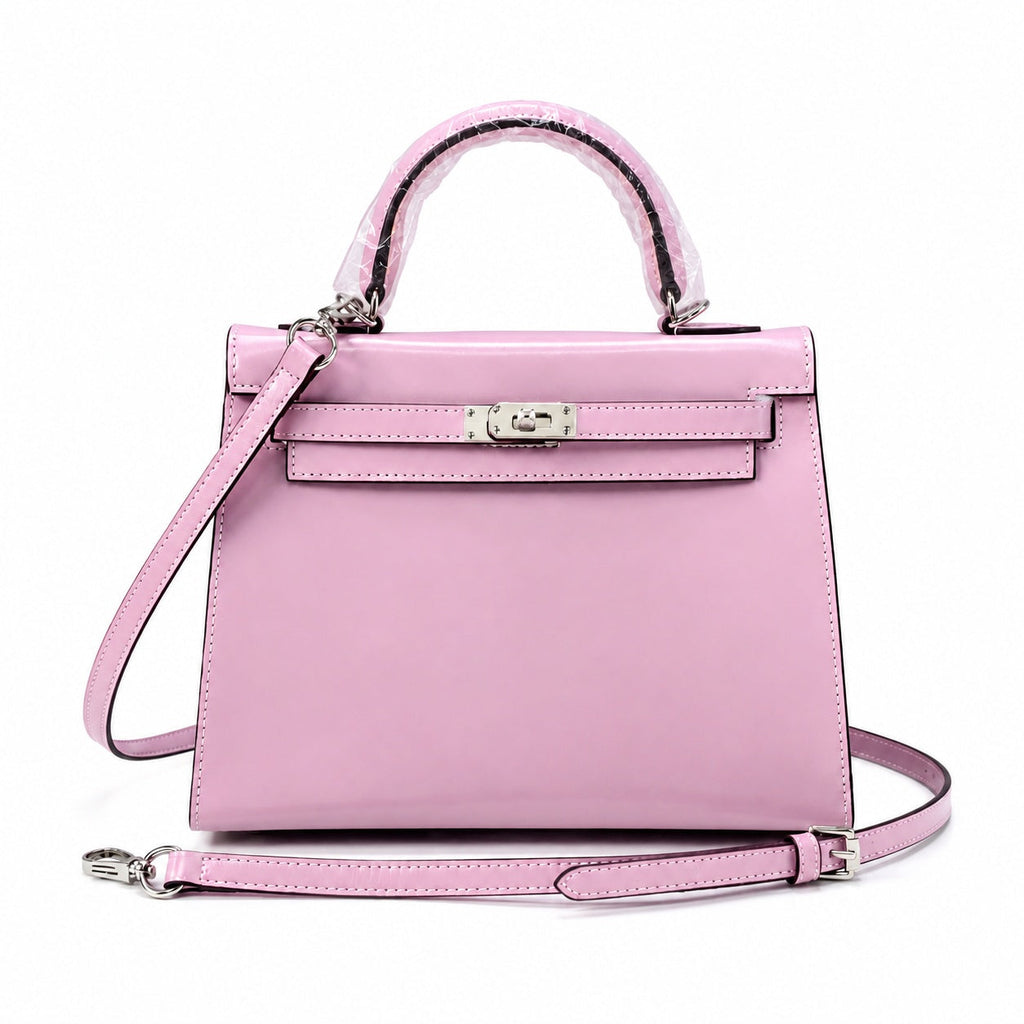 Kelly Sellier 19cm & 22cm & 25cm Rose Sakura Box Calf Leather Gold Hardware & Palladium Hardware Women Handbag