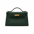 Mini Kelly II Sellier 19cm & 22cm Vert Fonce Ostrich Leather Gold Hardware Women Mini Handbag
