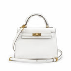 Kelly Sellier 19cm & 22cm & 25cm Craie Box Calf Leather Gold Hardware & Palladium Hardware Women Handbag