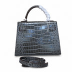 Kelly Sellier 22 Étoupe Shiny Alligator Silver Hardware