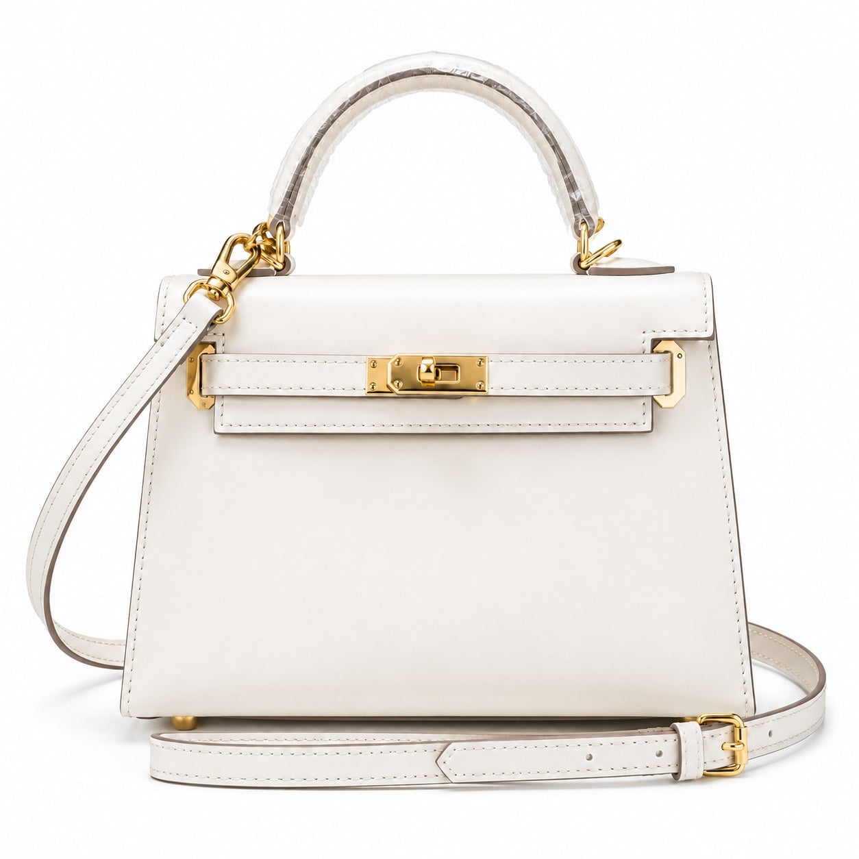 Kelly Sellier 19cm & 22cm & 25cm Craie Box Calf Leather Gold Hardware & Palladium Hardware Women Handbag