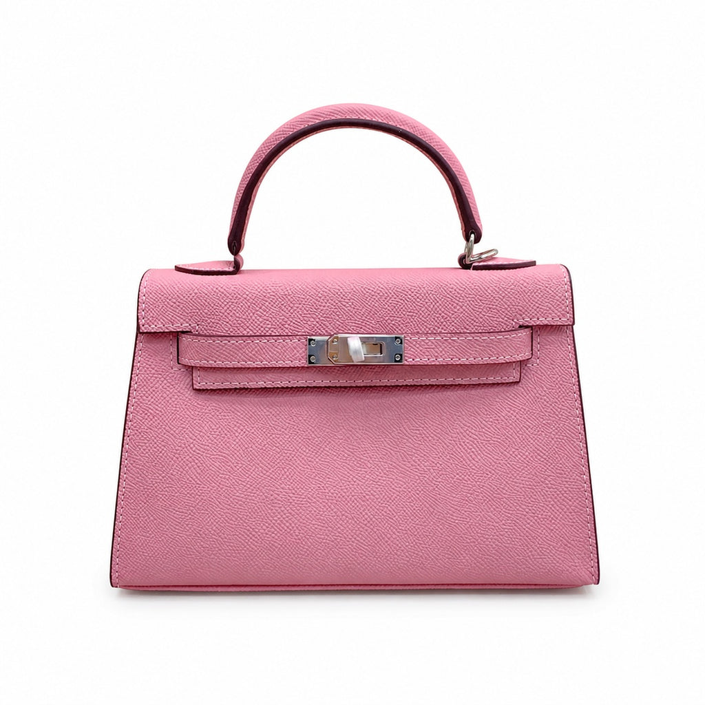 Mini Kelly II Sellier 19cm & 22cm Rose Confetti Epsom Leather Palladium Hardware Women Mini Handbag